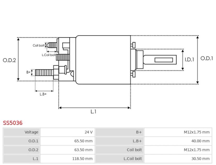 Solenoide Mitsubishi 24 Volt Anclaje 51 Mm - Imagen 4
