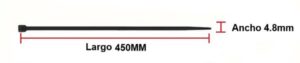 Amarra Plástica 4.8x450 Color Negro Material Nylon Plástico Pa