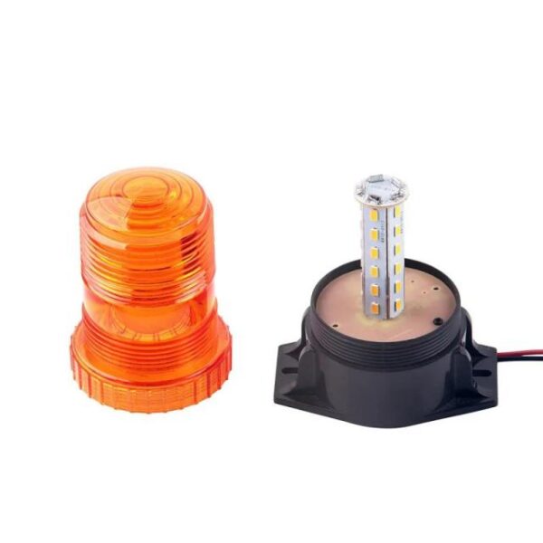 Baliza Ambar 30 Led 12 Volt 110 Volt  Destellante Anclaje 2 Pernos - Imagen 2