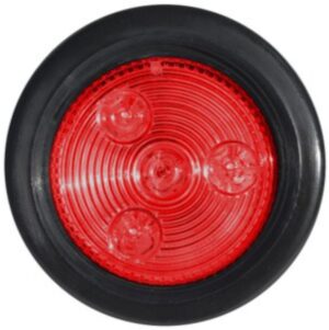 Farol Trocha 4 Led Rojo 2 1/2 Pulgadas Bivoltaje Con Cable Base Goma