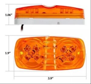 Farol Lateral 10 Led  12 Volt 24 Volt Posición Ambar Led Multivoltaje Tipo 8 Anclaje 2 Pernos