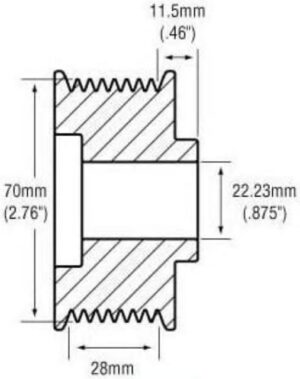 Polea Alternador Fija 8 Pistas D71 22Di L28 Delco